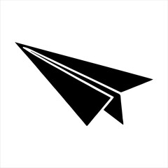 Paper airplane icon silhouette vector illustration design on white background.