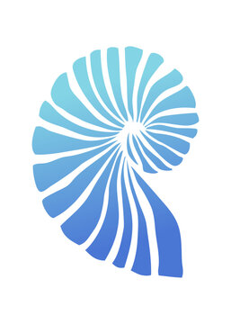 recommend clip art: Ilustración de vida marina. Silueta aislada de concha de nautilo