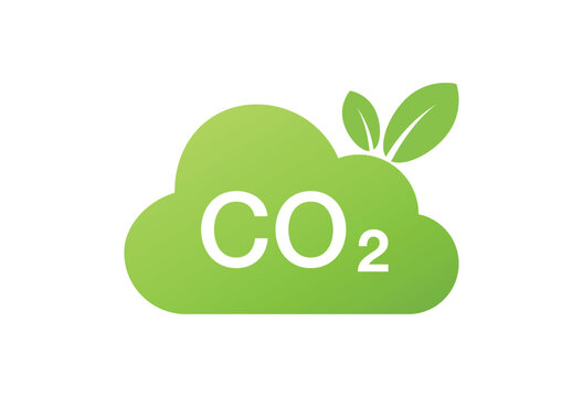 CO2 neutral logo banner icon isolated. Carbon neutrality - no air atmosphere pollution industrial production eco-friendly template. CO2 neutral green floral flat sticker, net zero carbon dioxyde 