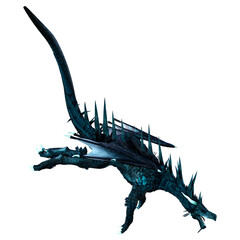 3D Rendering Fairy Tale Dragon on White