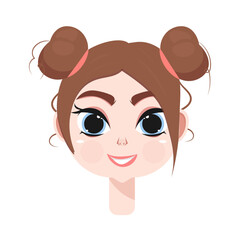 girl face avatar icon vector
