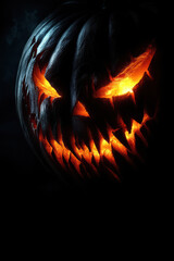 Halloween Horror Pumpkin with Fangs