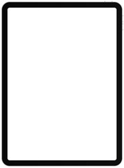 Tablet pc blank transparent screen mockup template. Modern portable computer device black frame PNG illustration