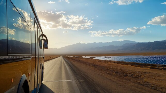 Sustainable Transportation with Solar Power Infrastructure - Powered by Adobe