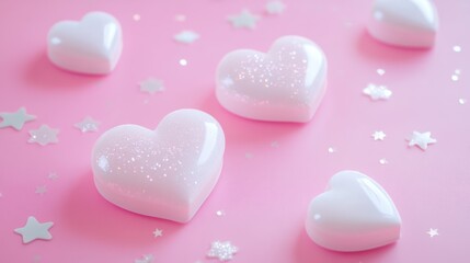 Obraz premium The Pink Sparkling Heart Collection