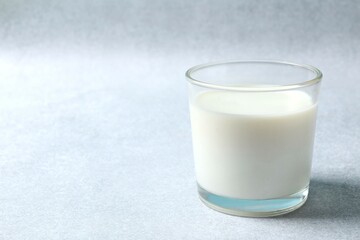 Glass of milk on table 