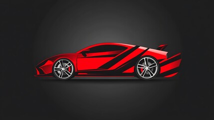 Automotive logo template with car wrap design for unique branding image