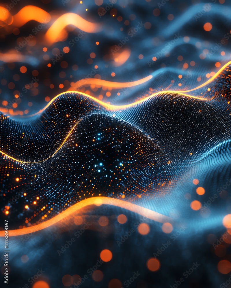 Poster Cloud computing and API management concept in a digital illustration