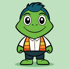 Hand drawn kappa mascot cartoon character illustration