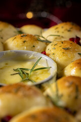 Festive bread wreath with cheese