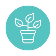 Plant Pot  Vector Glyph Cricle Icon.Eps file 10