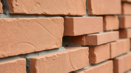 Obraz premium Brick Wall Texture: A close-up of a red brick wall, showcasing its intricate patterns and texture. The warm tones and rustic charm of the brickwork create a visually appealing and tactile background.