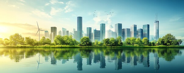 Fototapeta premium Sustainable urban development with green infrastructure