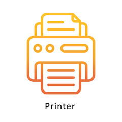 Printer Vector Gradient Outline Icon.Eps file 10