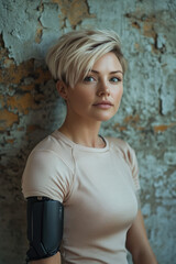 Fototapeta premium Empowering Woman with Advanced Medical Prosthesis