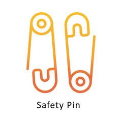 Safety Pin  Vector Gradient Outline Icon.Eps file 10