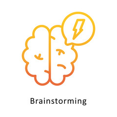 Obraz premium Brainstorming vector Gradient Outline icon. Eps file 10