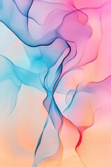 Fototapeta premium Elegant Abstract Waves of Color: Blue, Pink, and Orange Fluid Background for Creative Designs and Modern Art Applications