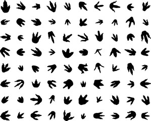 Seamless pattern with footprints of dinosaurs 