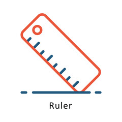 Ruler vector Two Colors Outline icon. Eps file 10