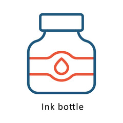 Ink bottle vector Two Colors Outline icon. Eps file 10