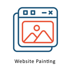 Website Painting vector Two Colors Outline icon. Eps file 10