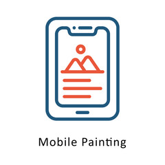 Mobile Painting vector Two Colors Outline icon. Eps file 10