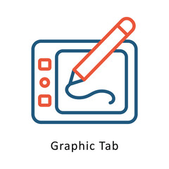 Graphic Tab vector Two Colors Outline icon. Eps file 10