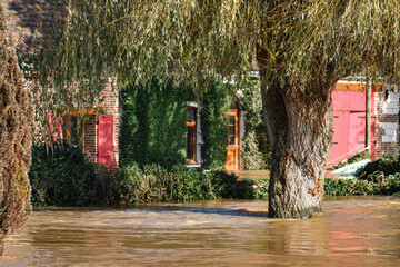 Moulin inondé dans le Pas-de-calais - L'Aa sort de son lit