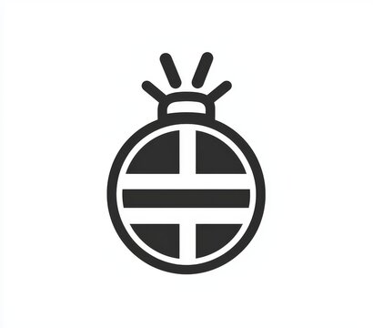 recommend clip art: Simple black silhouette of a bomb fuse icon, designed in a modern style.