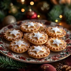 Festive Mince Pies with Powdered Sugar