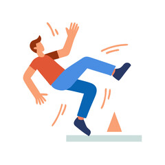 Obraz premium Man Falling on a Slippery Floor Icon