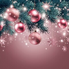 elegant Christmas background with pine branches