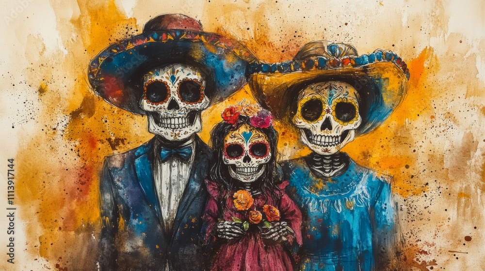 Wall mural Day of the Dead Family Portrait