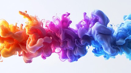 Colorful ink flowing wave enhancing dynamic artistic abstract design