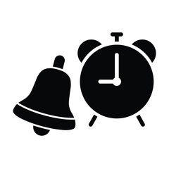 alarm clock  - black vector icon