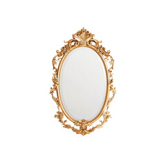 Elegant Oval Gold Mirror with Ornate Frame