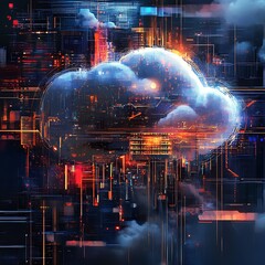 Comprehensive overview of cloud computing abstract concepts in digital transformation image