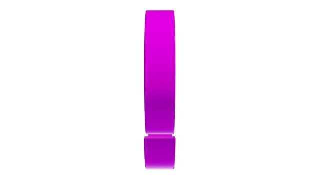 E-mail pink symbol email sign, rotates around its axis. Available in 4K video render footage.. Seamless Looping, cyclical 3d animation.
