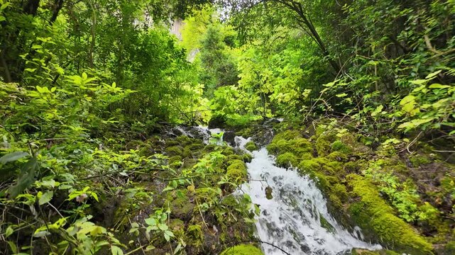 Park Grotta Cascata Varone waterfall on Lake Garda, Italy