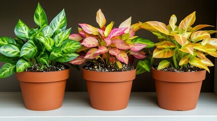 Fototapeta premium Grouping houseplants together to create a microclimate and retain moisture