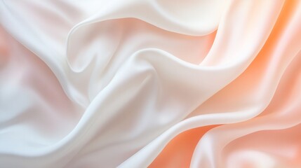 Obraz premium Soft Draped Fabric in Peach and White Hues