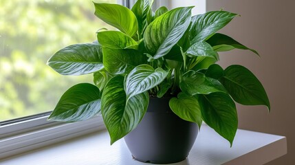 Houseplants thriving on a windowsill, misted regularly to combat dry heat