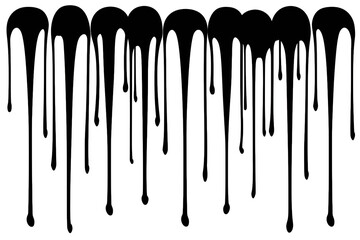 Ink flowing, ink smudges isolated on white background, vector design
