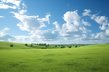 Fototapeta premium meadow and the beautiful blue sky 