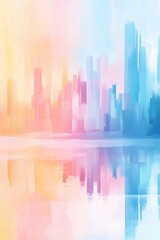 Vibrant Abstract Cityscape Reflection: Colorful Gradient Skyline Design for Modern Backgrounds, Digital Art, and Creative Projects