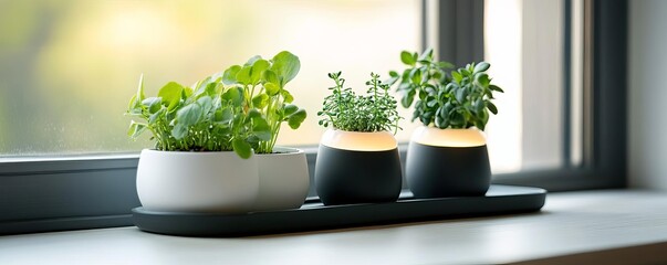 Fototapeta premium Keeping potted plants hydrated with a slow-release watering bulb system