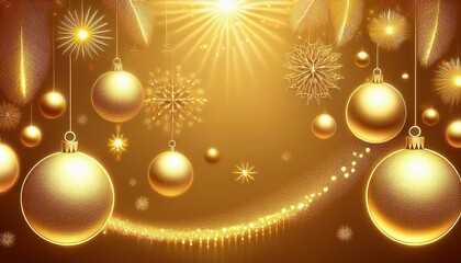 Background illustration of beautiful golden ornaments christmas graphic resource