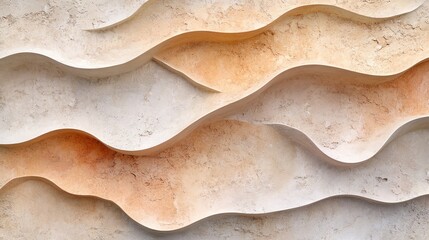 A close-up of a textured stone wall with wavy lines and patterns.