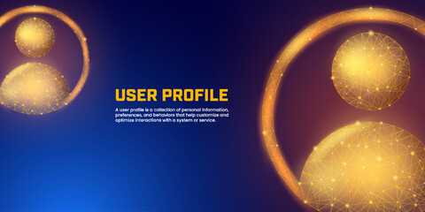 User avatar background with low poly style is suitable for presentation backgrounds, homepages, landing pages, web, business connections, user icons, and customer data.